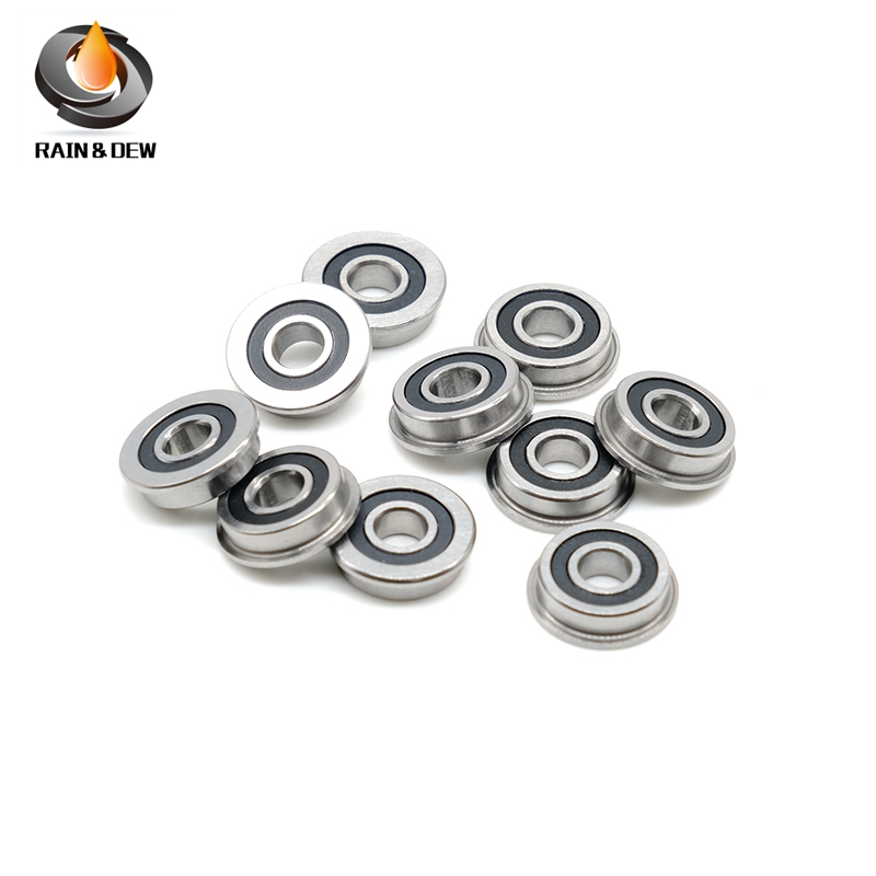 10Pcs F695 2RS Bearing 5*13*4 mm ABEC-7 Flanged Miniature F695 RS Ball Bearings F695RS For VORON